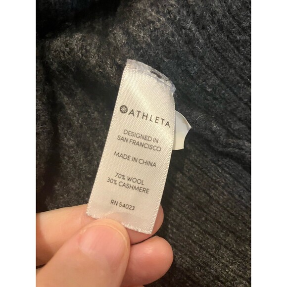 Athleta Cardigan Women’s Size XS Wool Cashmere Blend Open Front Black - Picture 5 of 8